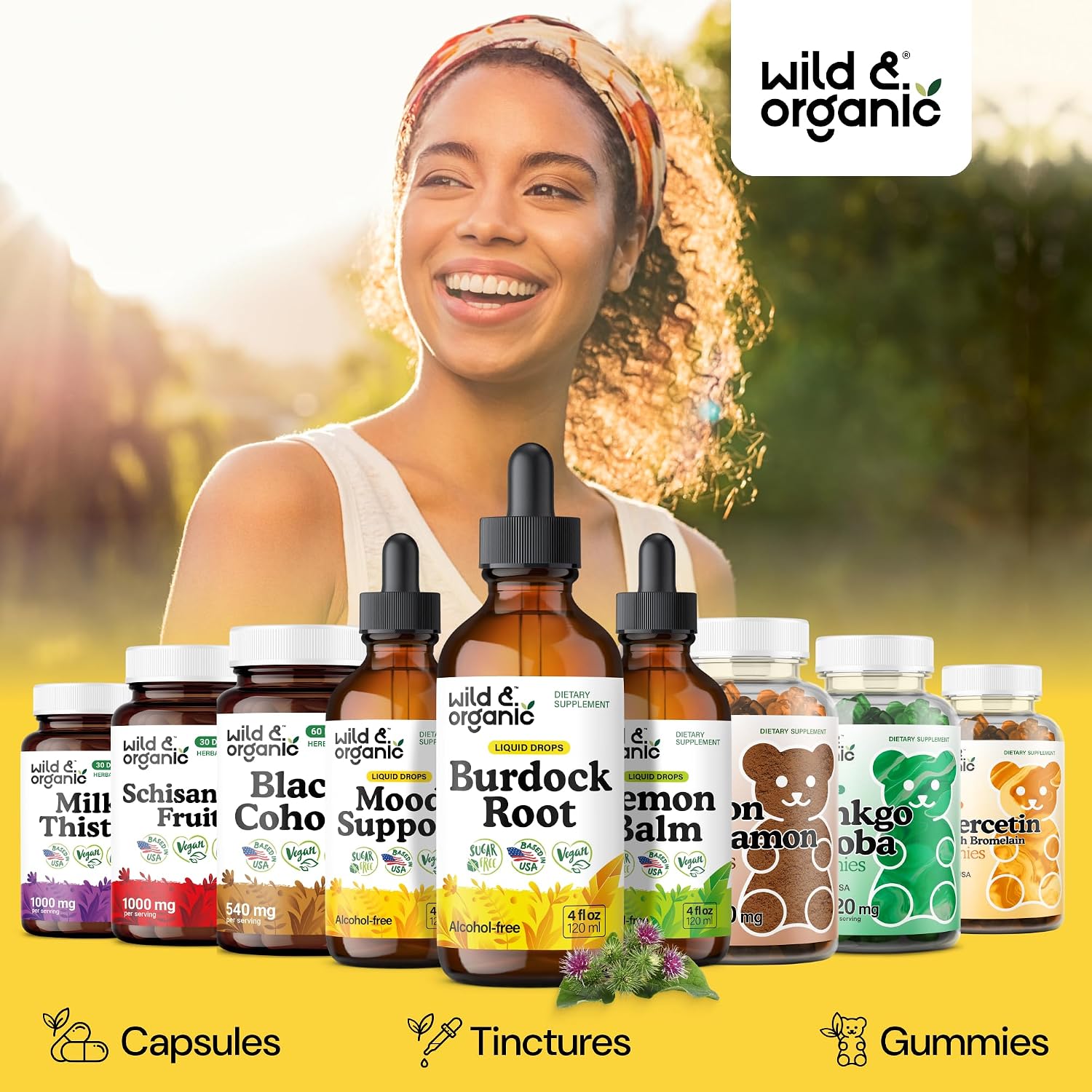 Wild & Organic Burdock Root Tincture - Antioxidant, Detox & Lymphatic Support - Burdock Root Extract Drops - Arctium Lappa Herb Supplement - Add to Tea - Vegan, Sugar & Alcohol-Free - 4 fl oz - PrimeBioHealth - canada supplements