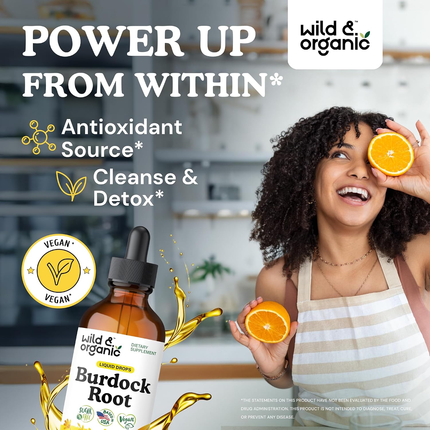 Wild & Organic Burdock Root Tincture - Antioxidant, Detox & Lymphatic Support - Burdock Root Extract Drops - Arctium Lappa Herb Supplement - Add to Tea - Vegan, Sugar & Alcohol-Free - 4 fl oz - PrimeBioHealth - canada supplements