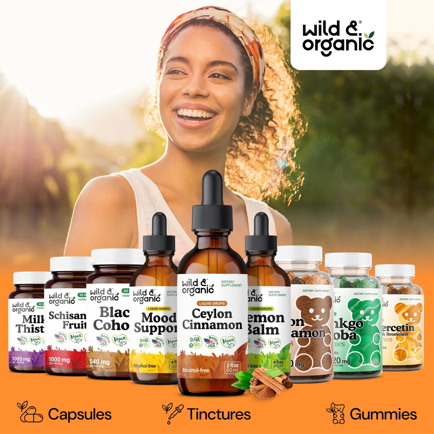 Wild & Organic Ceylon Cinnamon Supplements 500mg - Antioxidant Support - Ceylon Cinnamon Drops - Add to Tea Liquid Extract - Cinnamomum Verum Bark - Unflavored, Sugar & Alcohol-Free Tincture - 4 fl oz - PrimeBioHealth - canada supplements