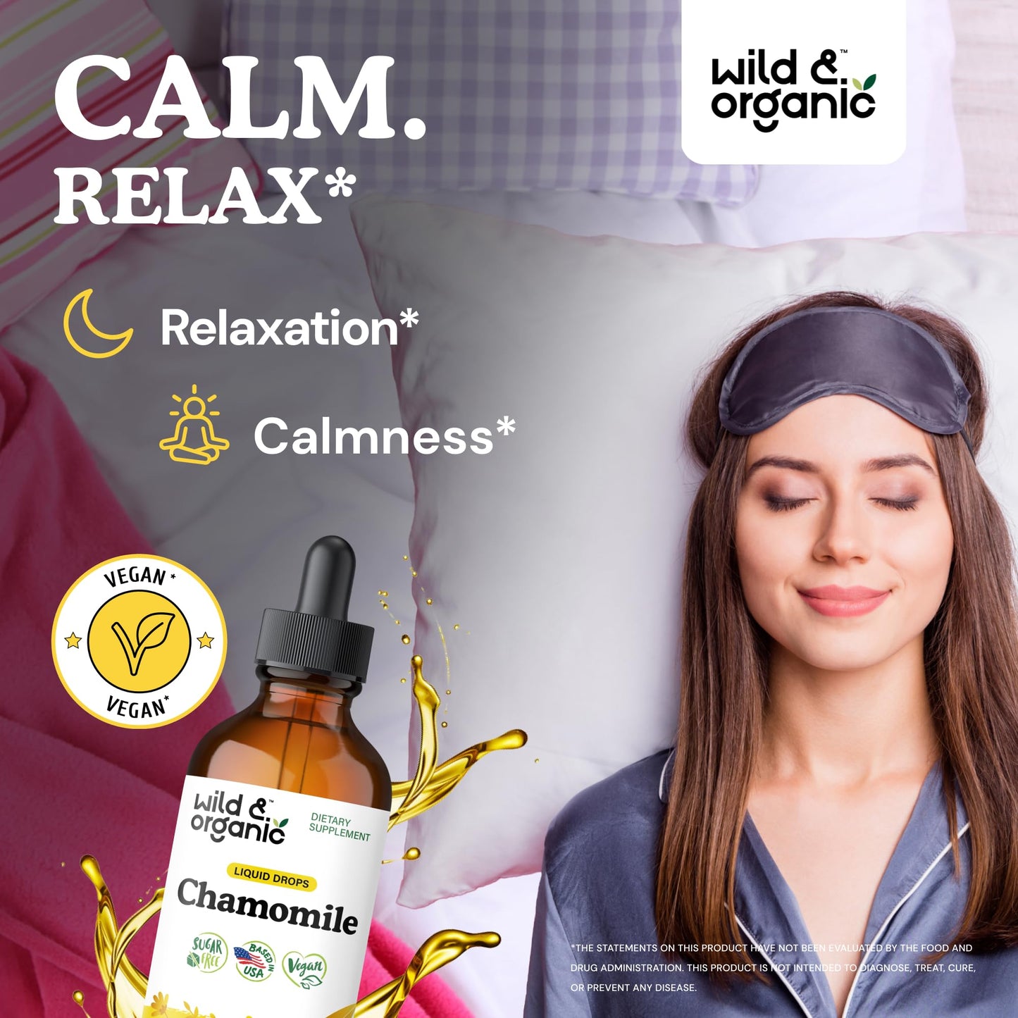 Wild & Organic Chamomile Flowers Drops - Add to Tea for Relaxation Support - 500 mg Chamomile Extract Liquid Drops - Calming Herbal Supplement - 56-Day Supply - Vegan, Sugar & Alcohol-Free - 4 fl oz - PrimeBioHealth - canada supplements