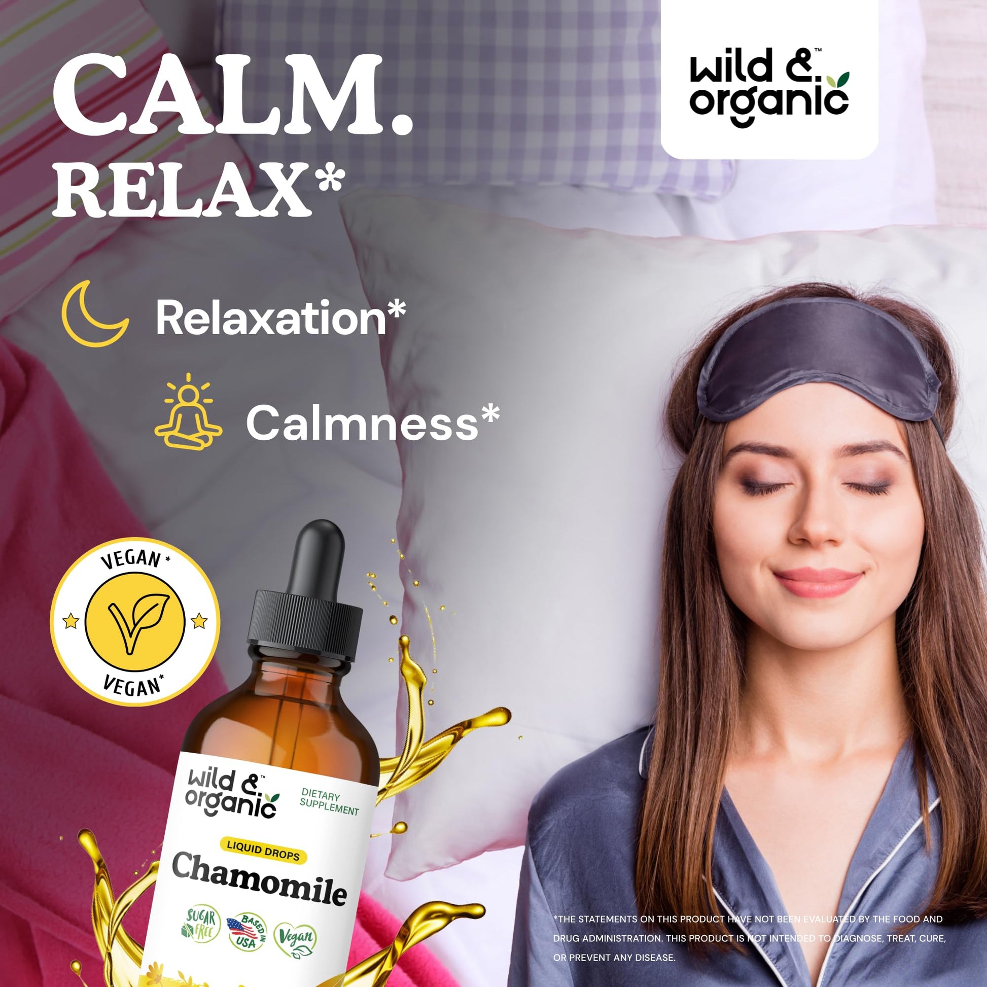 Wild & Organic Chamomile Flowers Drops - Add to Tea for Relaxation Support - 500 mg Chamomile Extract Liquid Drops - Calming Herbal Supplement - 56-Day Supply - Vegan, Sugar & Alcohol-Free - 4 fl oz - PrimeBioHealth - canada supplements