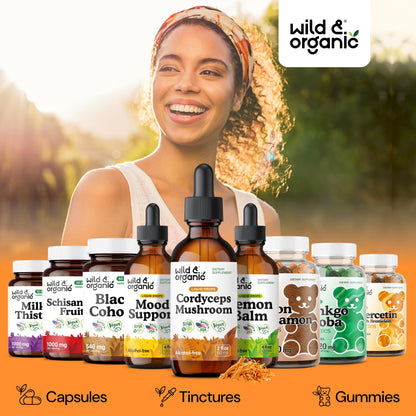 Wild & Organic Cordyceps Mushroom Tincture - Energy & Immune Support - Cordyceps Sinensis Extract Supplement - Liquid Mushroom Drops - Add to Tea & Mix with Powder - Sugar & Alcohol-Free - 4 fl oz - PrimeBioHealth - canada supplements