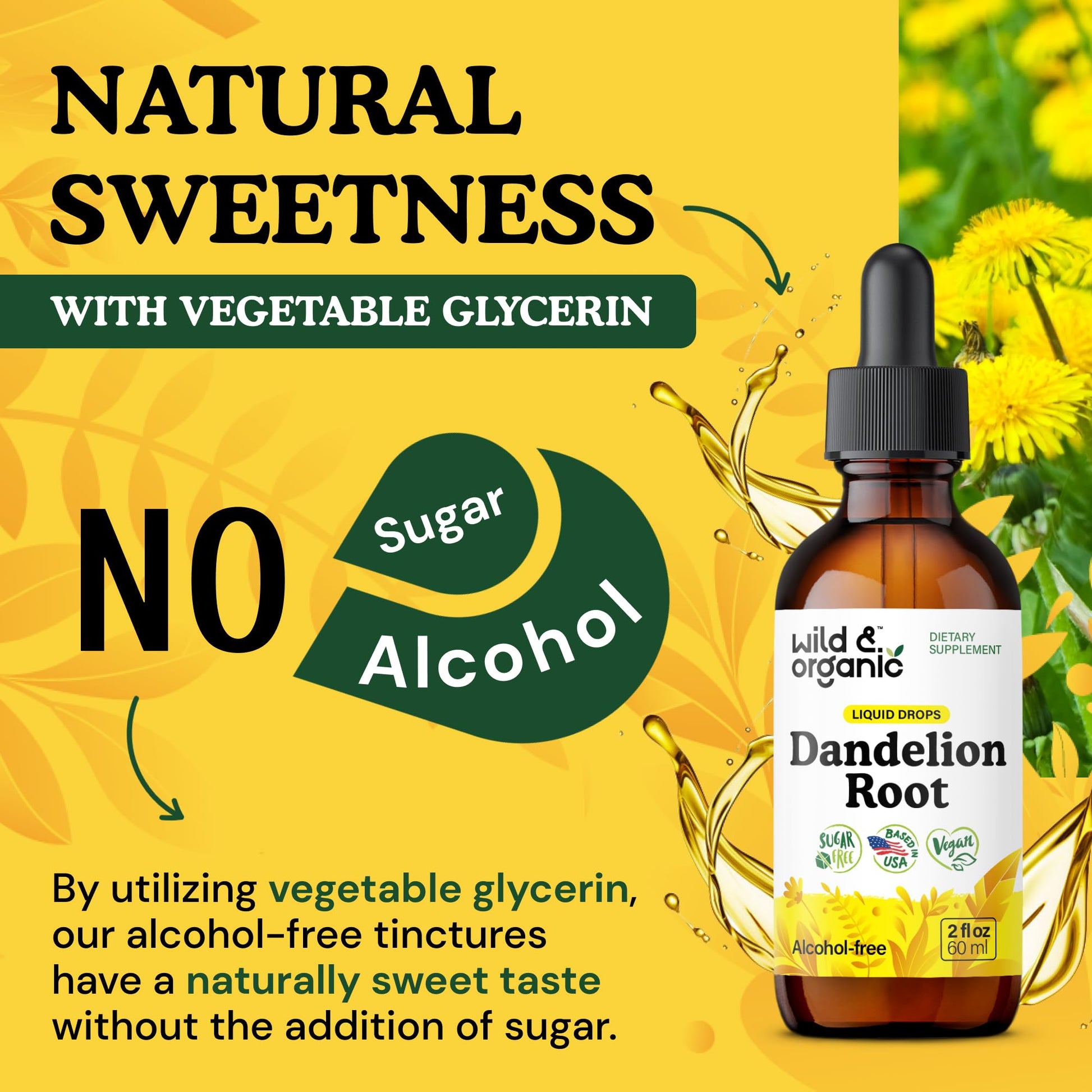 Wild & Organic Dandelion Root Extract Drops - Liver Cleanse Detox - Herbal Dandelion Tincture - Liver Support Supplement - Add to Tea - Vegan, Sugar & Alcohol-Free Liquid Drops - 4 fl oz - PrimeBioHealth - canada supplements