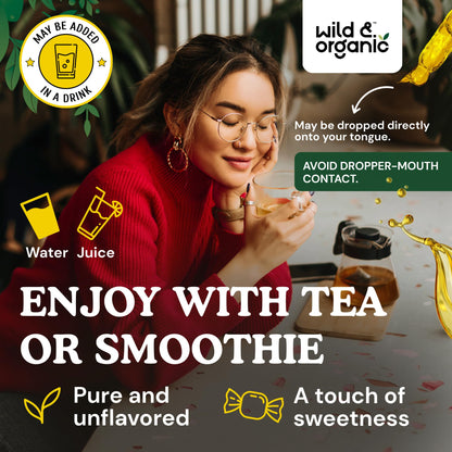 Wild & Organic Ginger Root Extract Drops - Immune & Digestive Support - Liquid Ginger Supplements - Easy to Add to Tea - Vegan, Sugar & Alcohol-Free Tincture - 4 fl oz - PrimeBioHealth - canada supplements