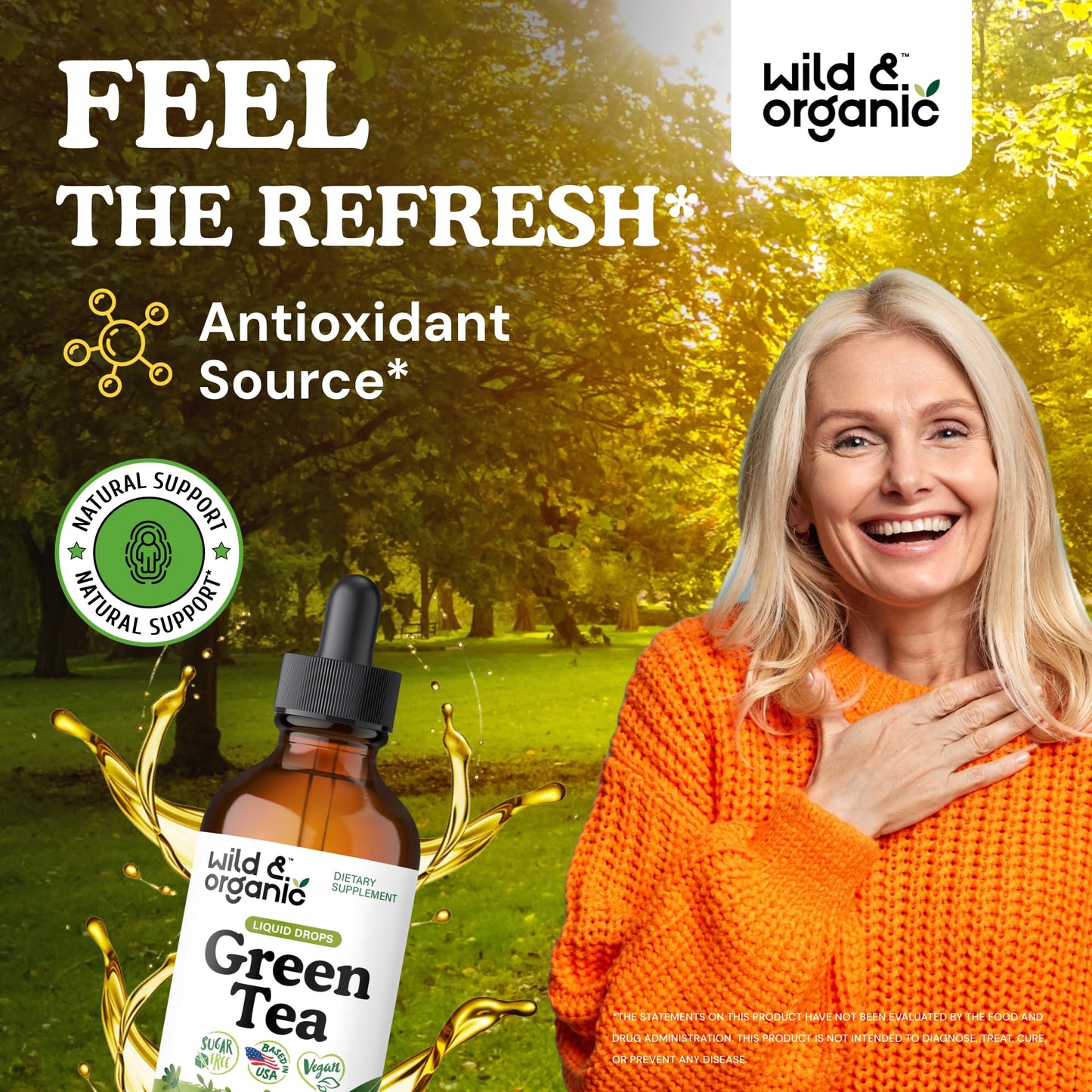 Wild & Organic Green Tea Extract Liquid Drops - Antioxidant Support - Pure Green Tea Supplement - 84-Day Supply - Vegan, Sugar & Alcohol-Free Camellia Sinensis Tincture - 4 fl oz - PrimeBioHealth - canada supplements