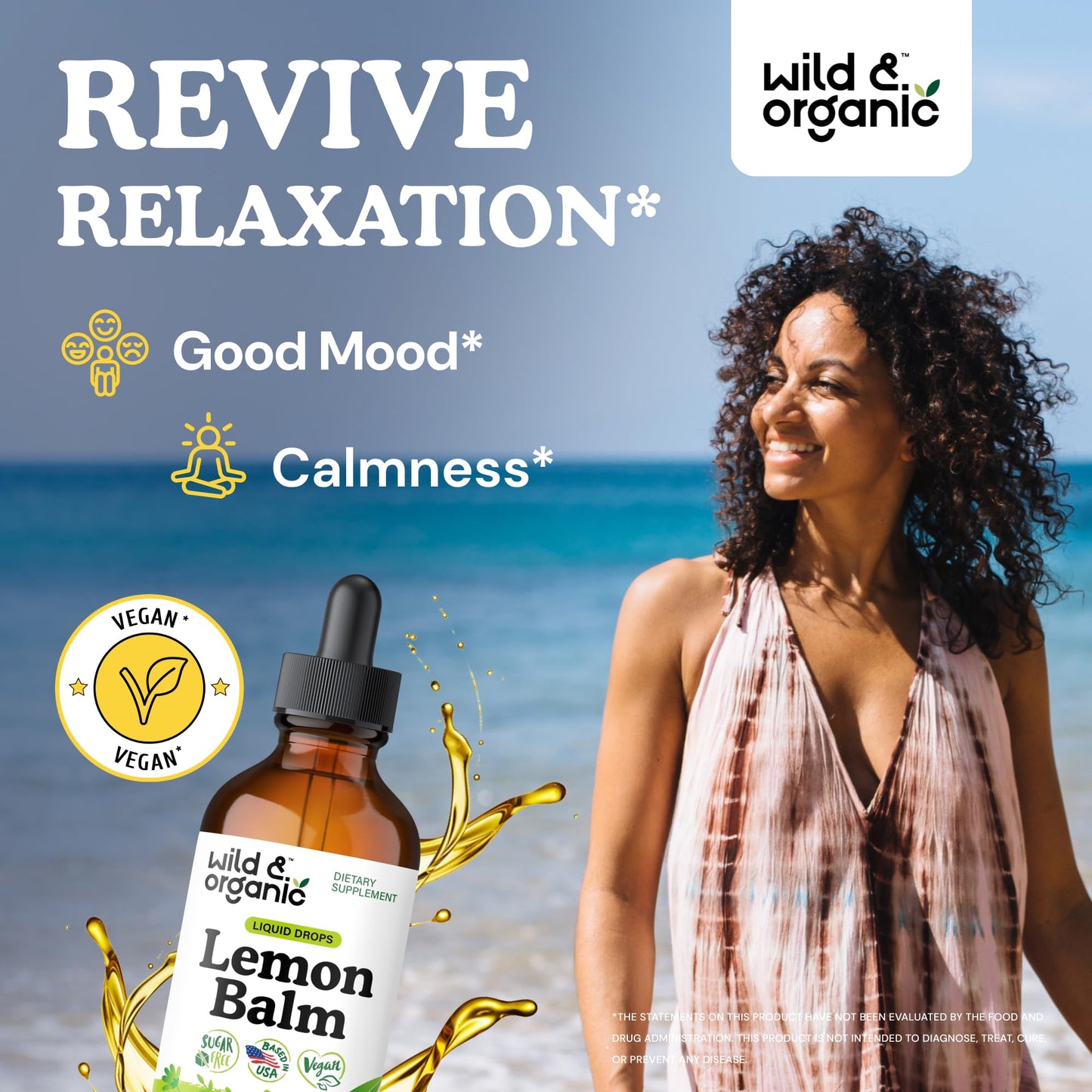 Wild & Organic Lemon Balm Tincture - Good Mood Support - Melissa Lemon Balm Extract Drops - Add to Tea for Relaxation - Vegan, Sugar & Alcohol-Free Leaf Supplement - 4 fl oz - PrimeBioHealth - canada supplements