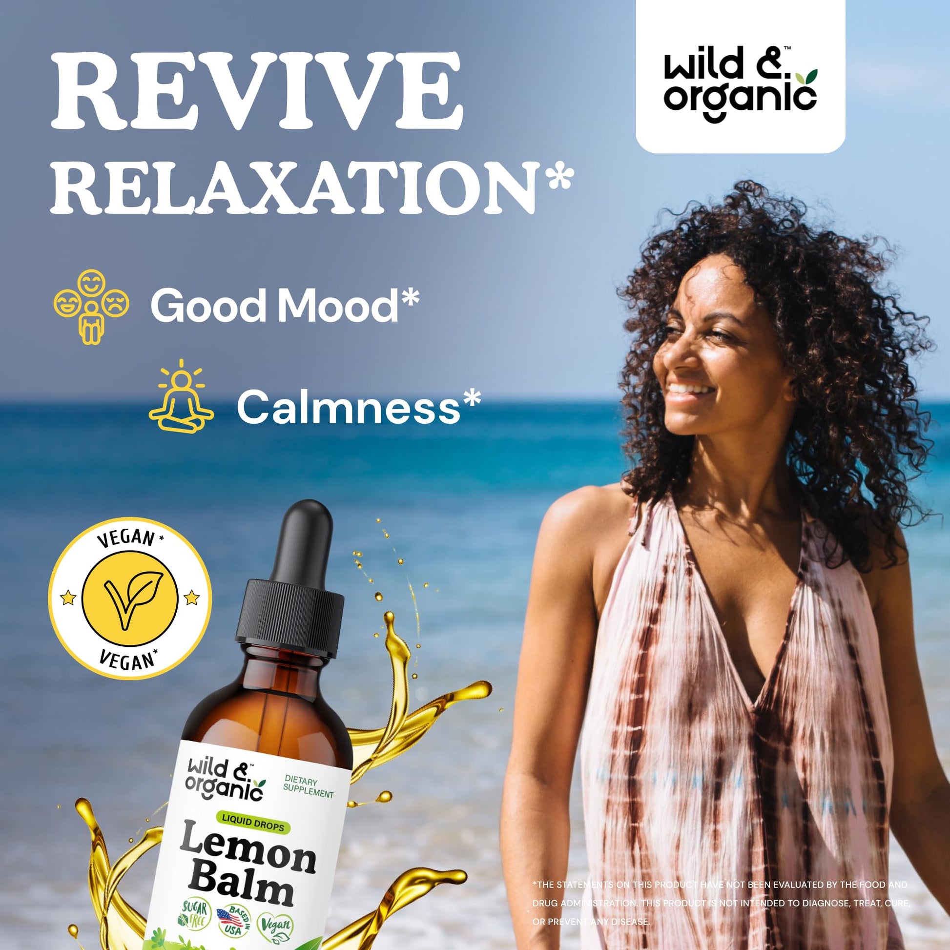 Wild & Organic Lemon Balm Tincture - Good Mood Support - Melissa Lemon Balm Extract Drops - Add to Tea for Relaxation - Vegan, Sugar & Alcohol-Free Leaf Supplement - 4 fl oz - PrimeBioHealth - canada supplements