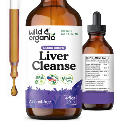 Wild & Organic Liver Cleanse Detox Tincture - Milk Thistle, Dandelion Root Herbal Complex - Liquid Liver Support Supplement - Vegan, Sugar & Alcohol-Free Milk Thistle Drops - 4 fl oz - PrimeBioHealth - canada supplements