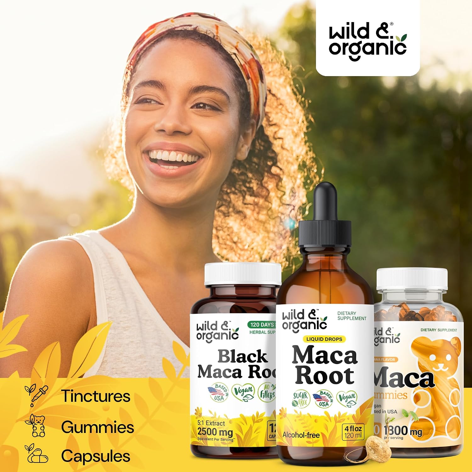 Wild & Organic Maca Root Liquid Drops for Men & Women - Peruvian Maca Tincture for Overall Support - Vegan, Sugar & Alcohol-Free Supplement - 4 fl oz - PrimeBioHealth - canada supplements