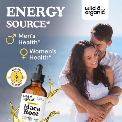 Wild & Organic Maca Root Liquid Drops for Men & Women - Peruvian Maca Tincture for Overall Support - Vegan, Sugar & Alcohol-Free Supplement - 4 fl oz - PrimeBioHealth - canada supplements