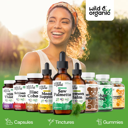 Wild & Organic Saw Palmetto for Men & Women - Urinary Tract & Hair Support - Saw Palmetto Extract Liquid Drops - Add to Tea - Serenoa Repens Berries Supplement - Vegan, Sugar & Alcohol-Free - 4 fl oz - PrimeBioHealth - canada supplements