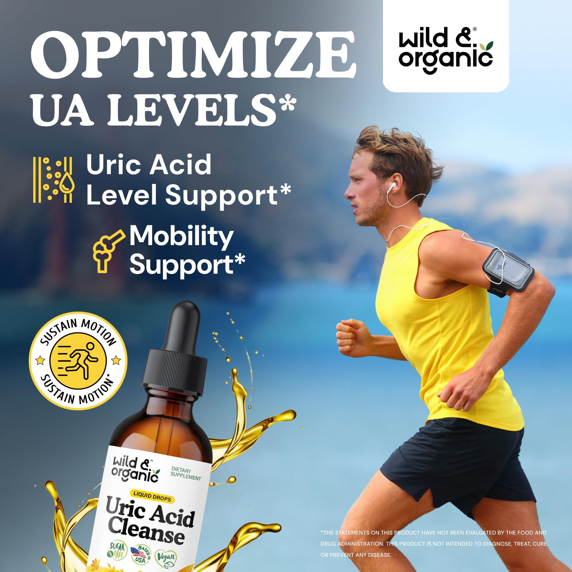 Wild & Organic Uric Acid Cleanse Liquid Drops - Tart Cherry, Turmeric, Celery, Chanca Piedra, Dandelion Root Extract Complex - Uric Acid Supplement - Vegan, Sugar & Alcohol-Free Tincture - 4 fl oz - PrimeBioHealth - canada supplements