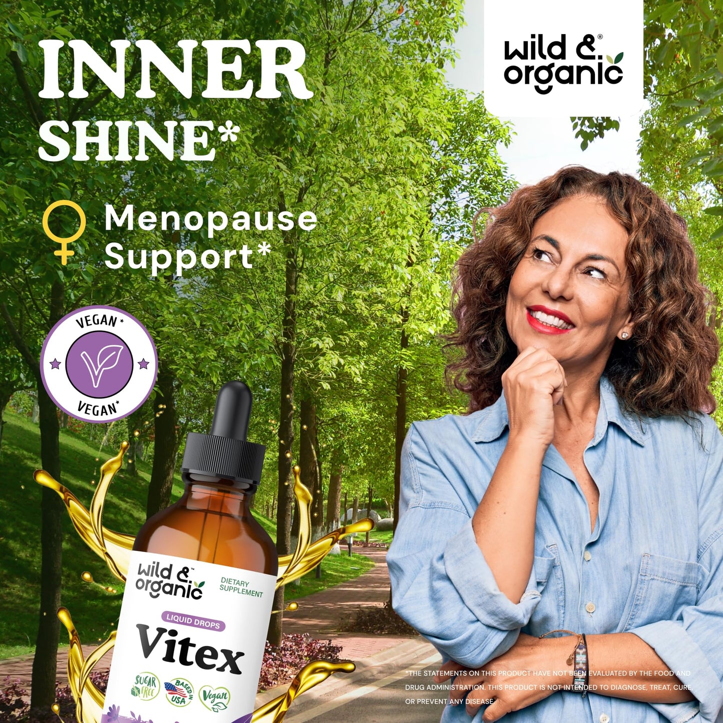 Wild & Organic Vitex Tincture - Mood & Perimenopause Support - Vitex Chasteberry Supplement for Women - Liquid Chaste Tree Berry Extract - Vegan, Sugar & Alcohol-Free Herb Drops - 4 fl oz - PrimeBioHealth - canada supplements