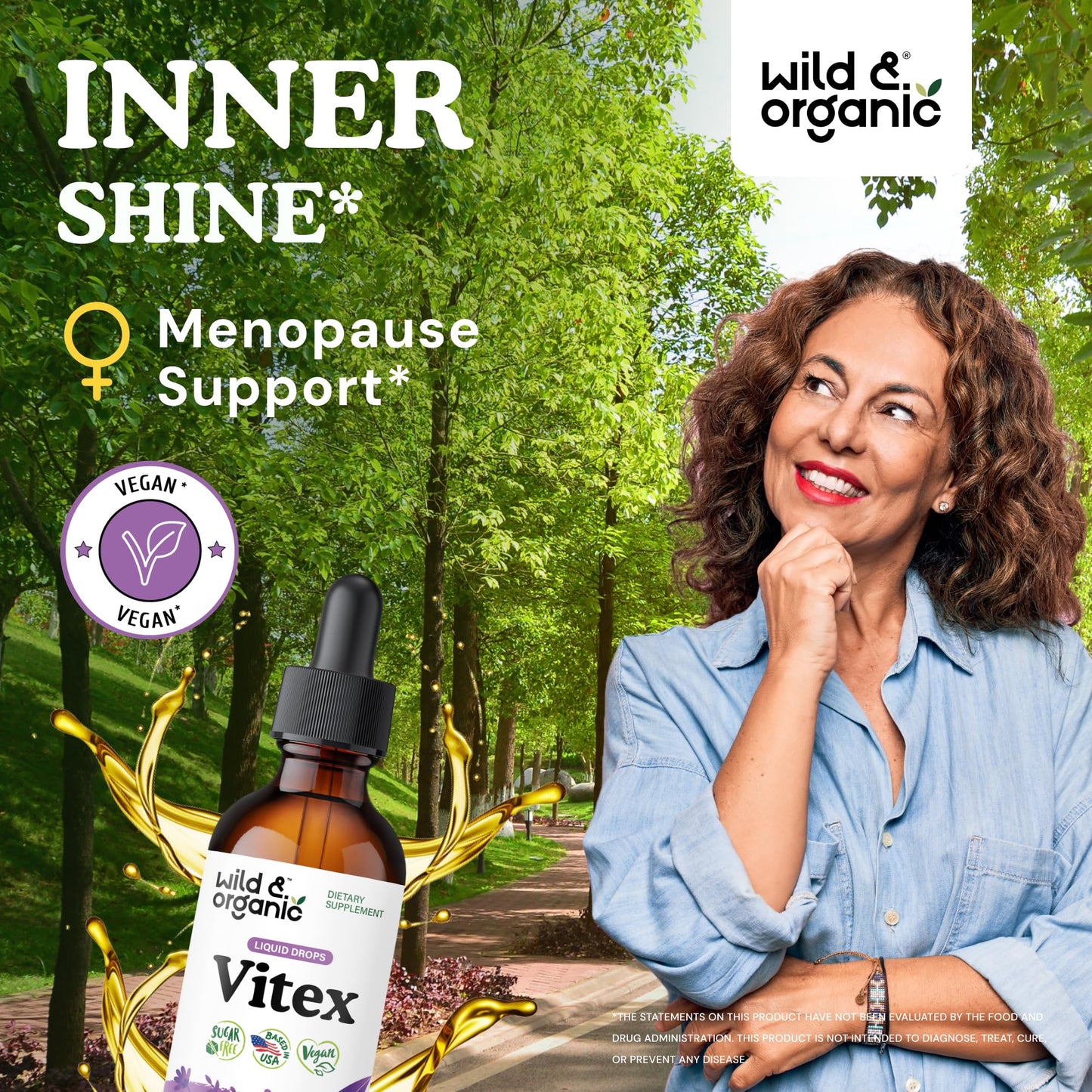 Wild & Organic Vitex Tincture - Mood & Perimenopause Support - Vitex Chasteberry Supplement for Women - Liquid Chaste Tree Berry Extract - Vegan, Sugar & Alcohol-Free Herb Drops - 4 fl oz - PrimeBioHealth - canada supplements