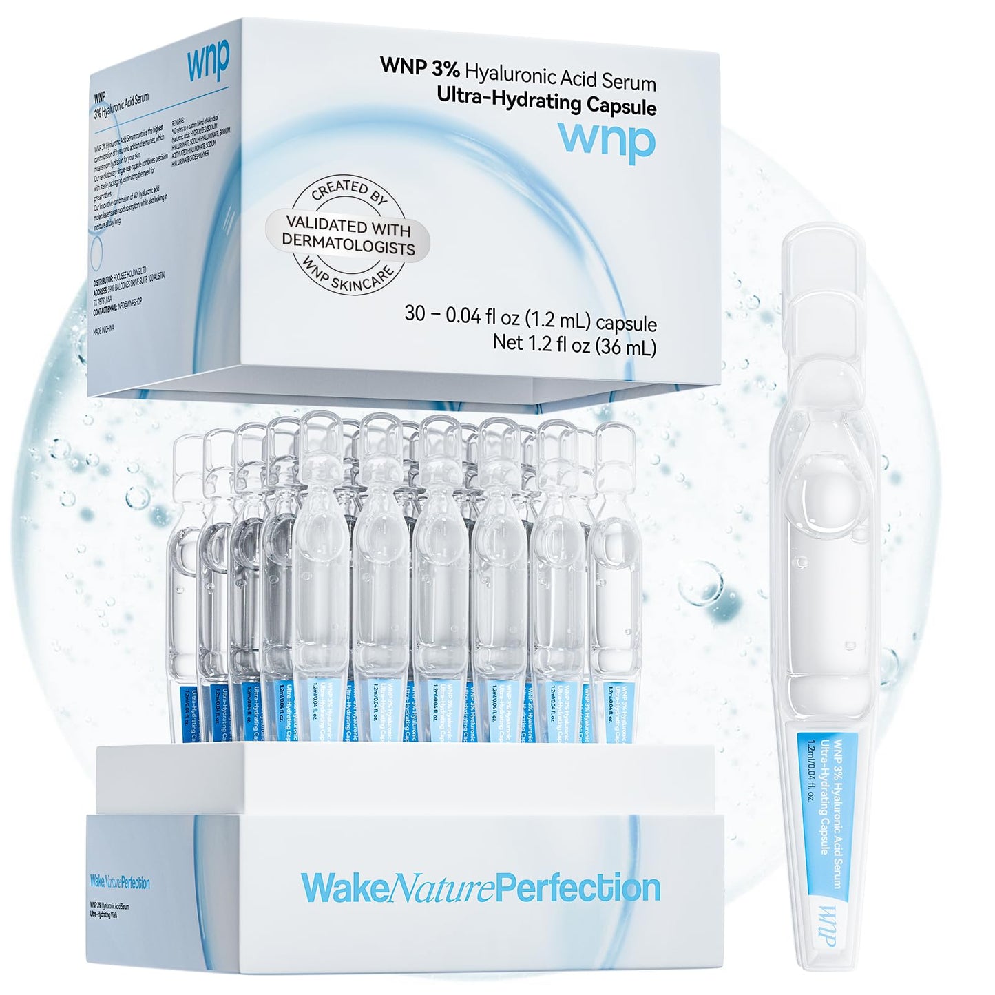 WNP Hyaluronic Acid Serum 3% for Face with 4D Multi-Layer Hydration | Ultra Hydrating Anti-Aging Serum | Moisturizer for Dry & Sensitive Skin - PrimeBioHealth - canada supplements
