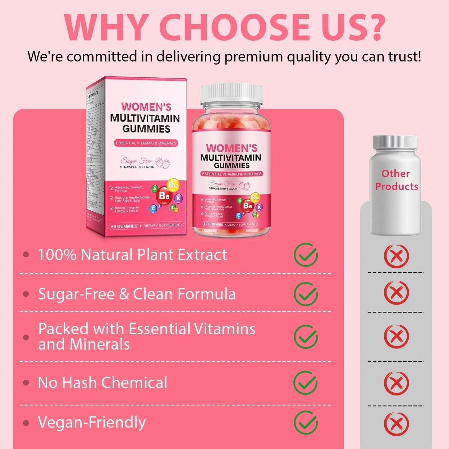 Women's Multivitamin Gummy, Vitamins A, C, D, E, K, B6, and B12 Womens Daily Multivitamin Gummy for Hair,Skin & Nails, Immune Energy - PrimeBioHealth - canada supplements