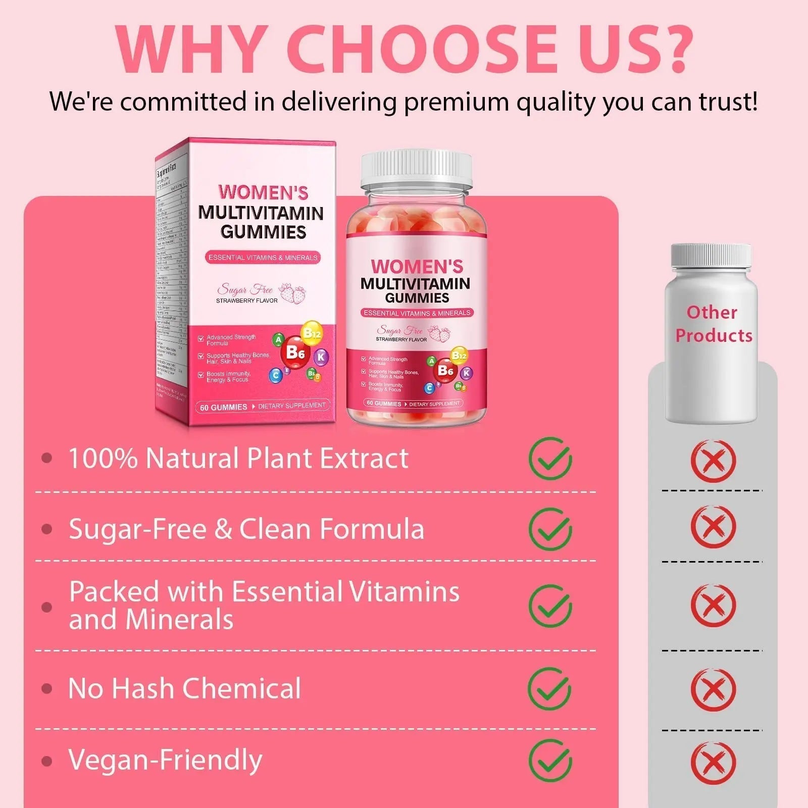 Women's Multivitamin Gummy, Vitamins A, C, D, E, K, B6, and B12 Womens Daily Multivitamin Gummy for Hair,Skin & Nails, Immune Energy - PrimeBioHealth - canada supplements
