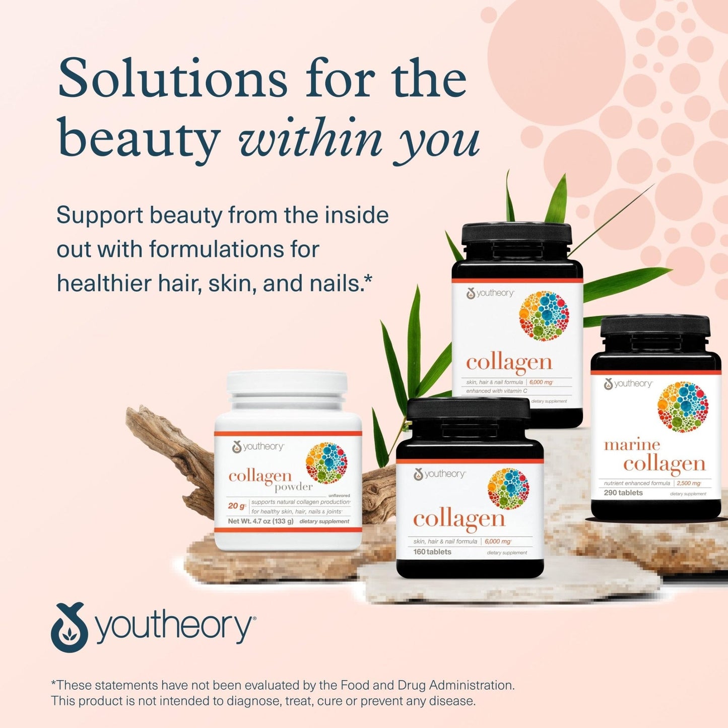 Youtheory Advanced Collagen - 6,000 mg Hydrolyzed Collagen Peptides - Includes Antioxidants & Contains Vitamin C - Hair Growth, Nails, Joint Health & Bone Support - PrimeBioHealth - canada supplements