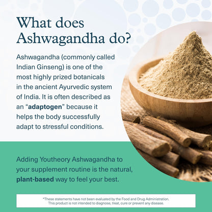 Youtheory Ashwagandha + GABA - Adaptogenic Blend with Organic KSM-66 & Ginger - Aids Stress Relief & Mood* - Supports Energy Levels - PrimeBioHealth - canada supplements