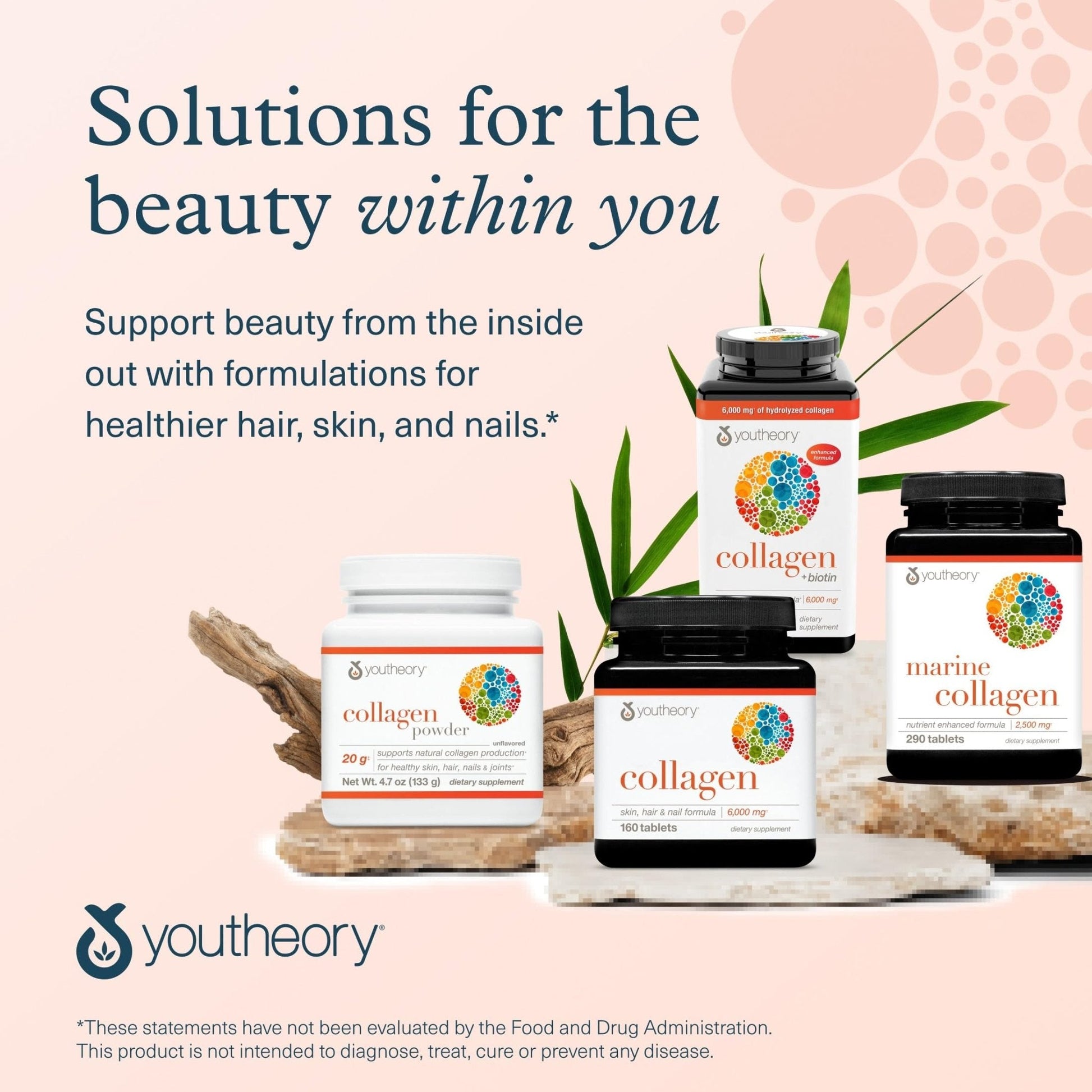 Youtheory Collagen + Biotin - Advanced Collagen Supplement - with Hydrolyzed Peptides, Vitamin C & Vitamin B - PrimeBioHealth - canada supplements