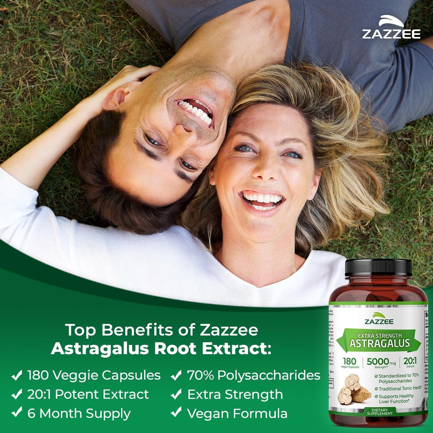 Zazzee Extra Strength Astragalus Root 20:1 Extract, 70% Polysaccharides, 180 Vegan Capsules, 6 Month Supply, Astragalus Membranaceus, Immune System Support, Non-GMO, Herbal Supplement, Made in the USA - PrimeBioHealth - canada supplements