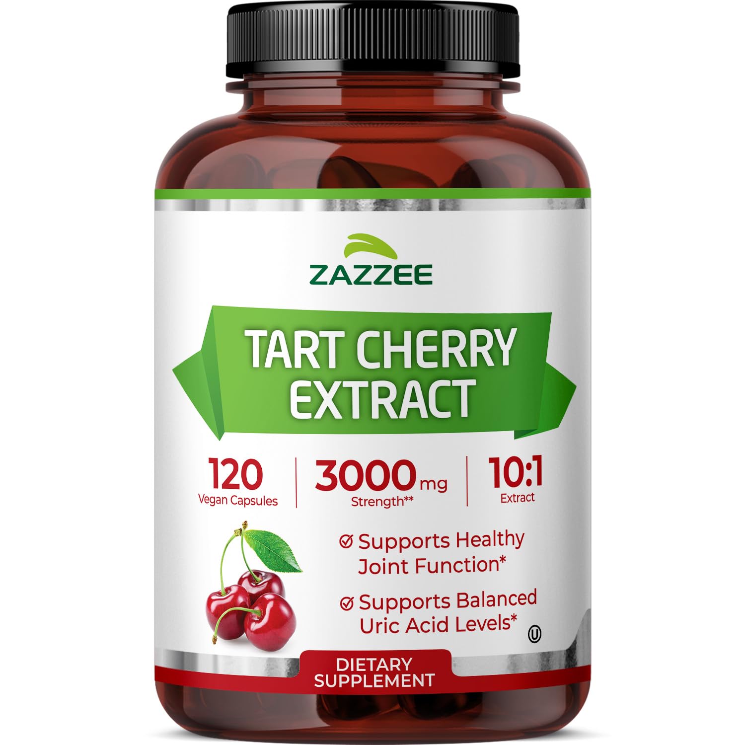 Zazzee Tart Cherry 10:1 Extract, 200 Vegan Capsules, 6+ Month Supply, Montmorency Cherry, Certified Kosher, Joint & Uric Acid Support, Antioxidant Support Formula, Non-GMO, Made in the USA - PrimeBioHealth - canada supplements