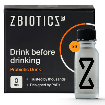 ZBiotics — Feel Better After Drinking, Wake Up Refreshed, Science-Backed, Patented Probiotic for Easier Mornings, Travel-Friendly, 3-Pack of 0.47 Fl Oz Bottles - PrimeBioHealth - canada supplements