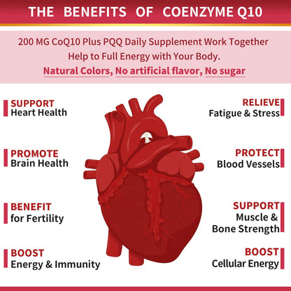 ZEBORA CoQ10-200mg-Softgels with PQQ, BioPerine & Omega-3, 120 Servings Coenzyme Q10(Ubiquinone) Supplement for High-Absorption, Powerful-Antioxidant - PrimeBioHealth - canada supplements