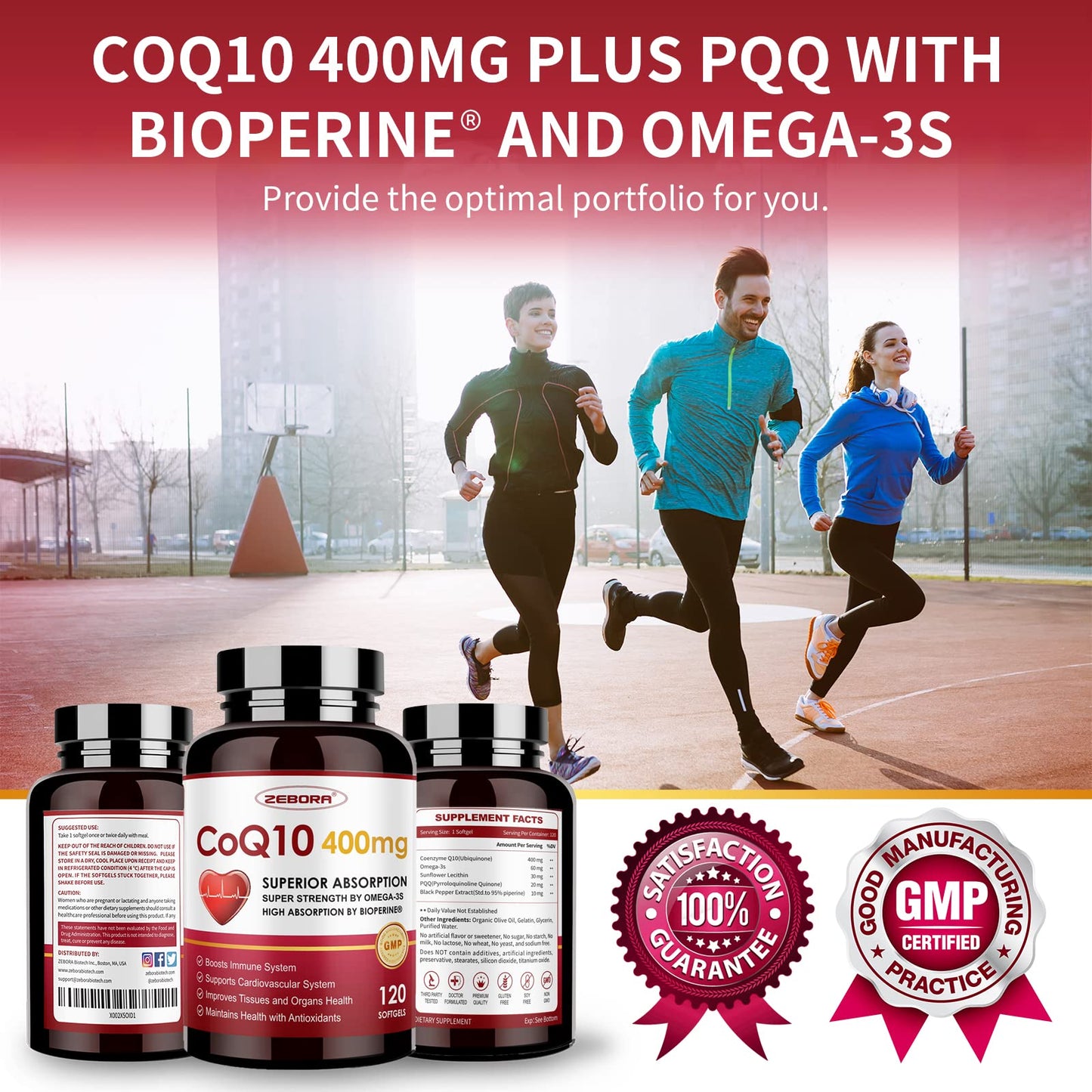 ZEBORA CoQ10-400mg-Softgels with PQQ, BioPerine & Omega-3, Coenzyme Q10(Ubiquinone) Supplement for High-Absorption, Powerful-Antioxidant - PrimeBioHealth - canada supplements