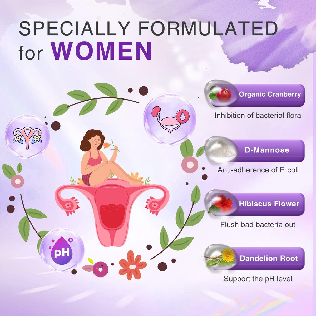 ZEBORA Probiotics for Women Digestive Health with Enzymes & Prebiotics 100 Billion CFUs| Vaginal Probiotics with D Mannose & Cranberry | Urinary Tract Health - PrimeBioHealth - canada supplements