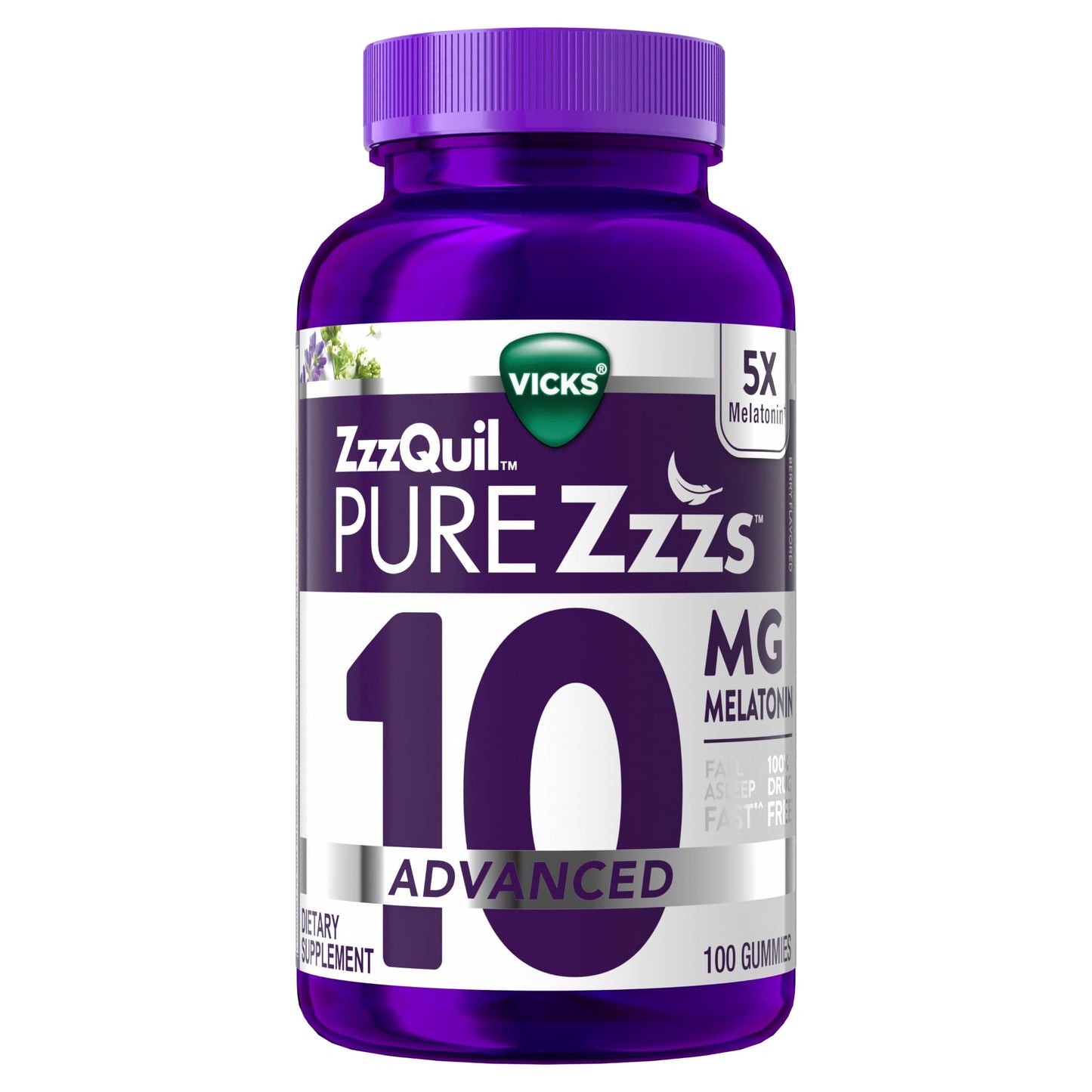 ZzzQuil Pure Zzzs Advanced Melatonin Gummies, Melatonin 10mg, Sleep Aid, with Chamomile & Lavender, Melatonin Sleep Gummies, Sleep Aids for Adults - PrimeBioHealth - canada supplements